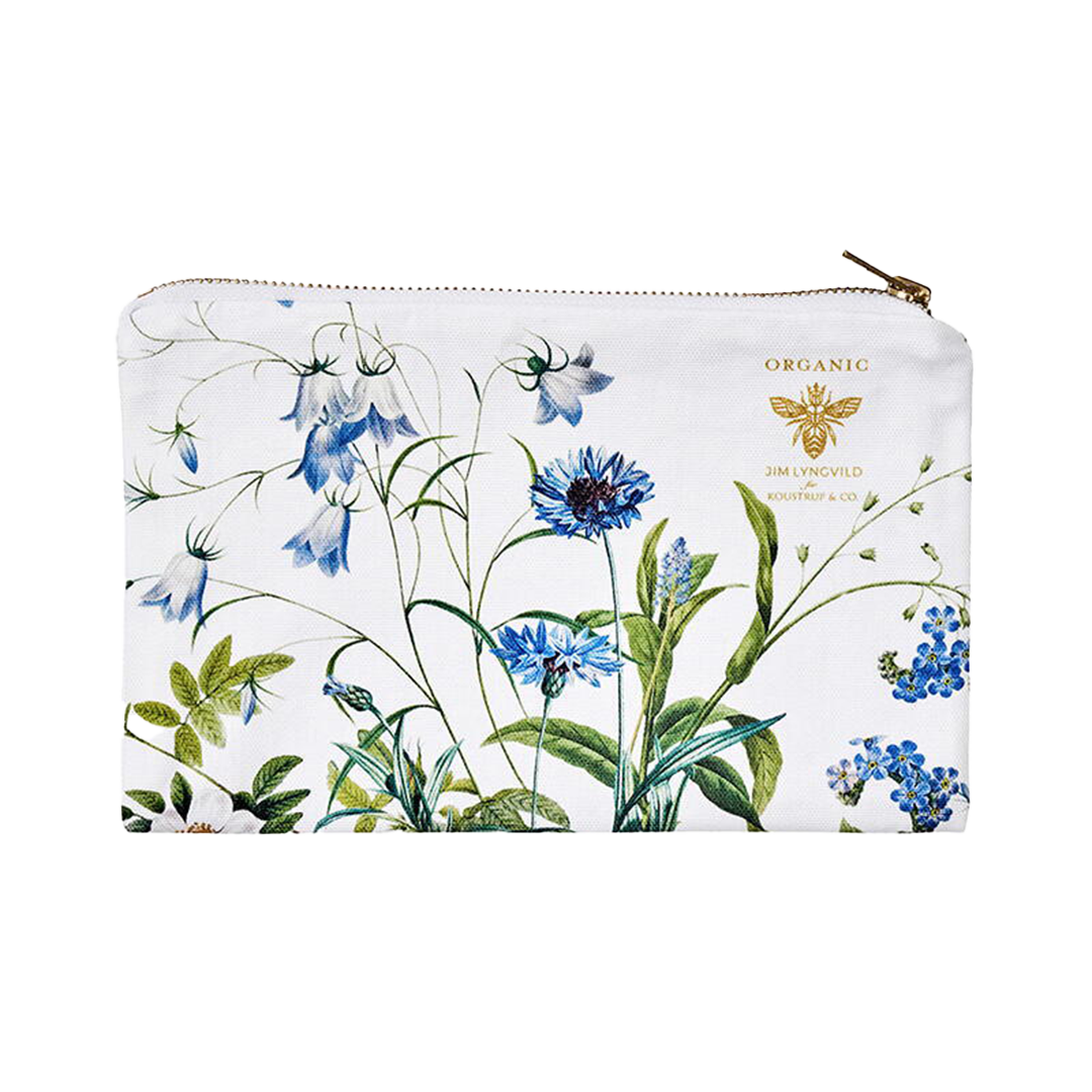 Blue Flower Garden Kosmetiktaske (flad)