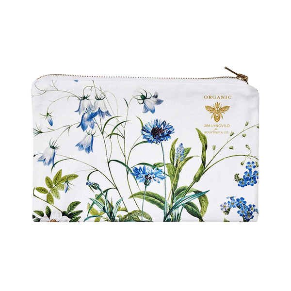 Blue Flower Garden Kosmetiktaske (flad)